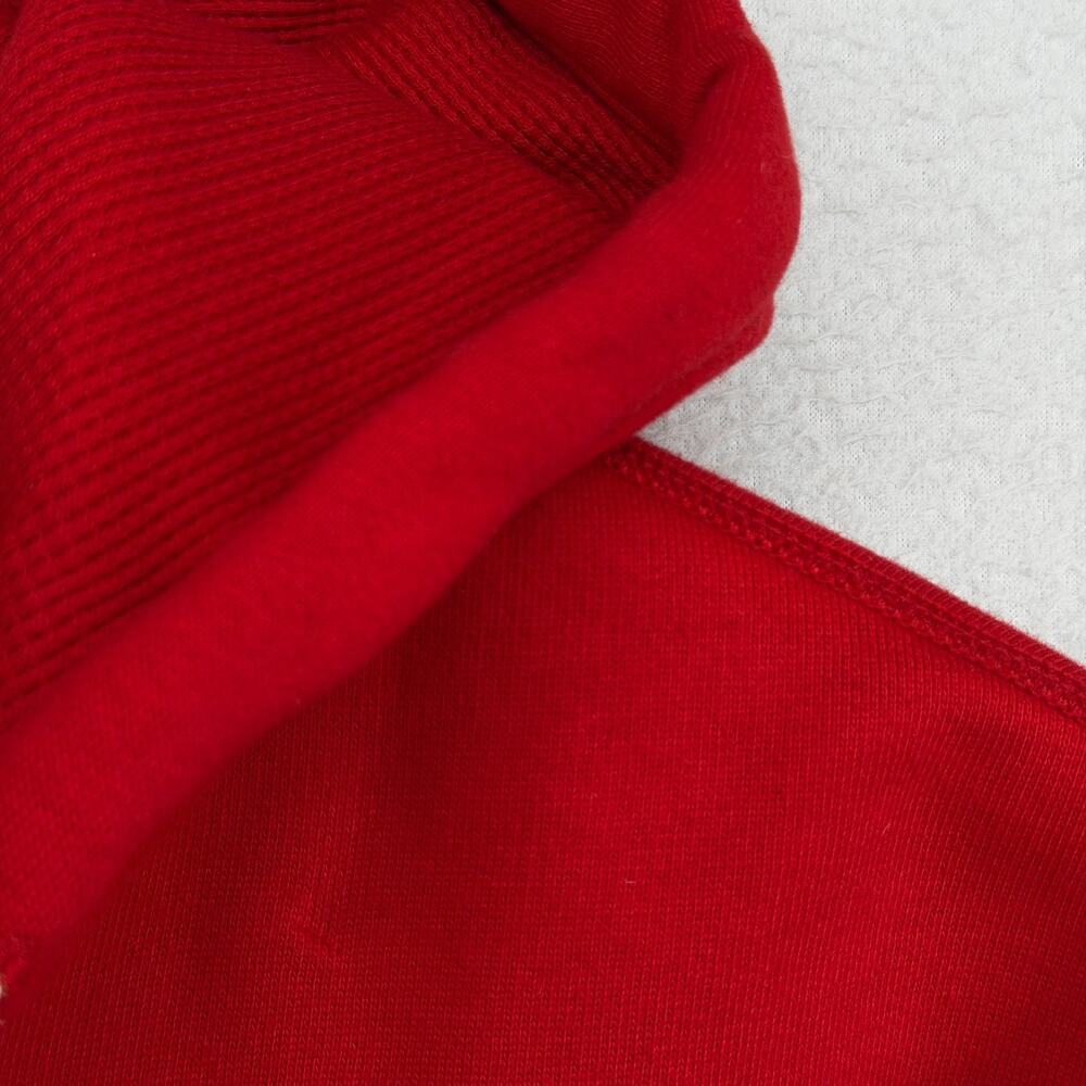 POLO RALPH LAUREN Hoodie L Fleece Lined Full Zip Sweatshirt Waffle Hood Red - Picture 7 of 15